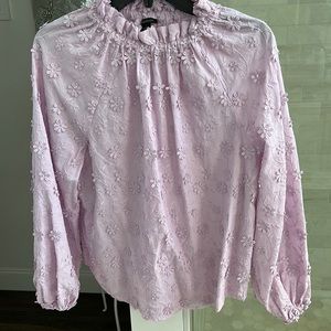 Ann Taylor 100% cotton long sleeve lilac lavender blouse